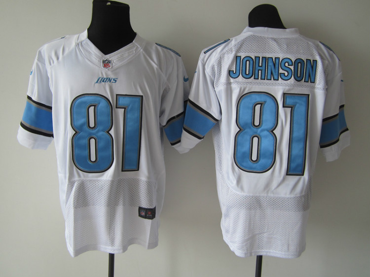 Detroit Lions 81 Calvin Johnson Nike NFL Elite Jersey white